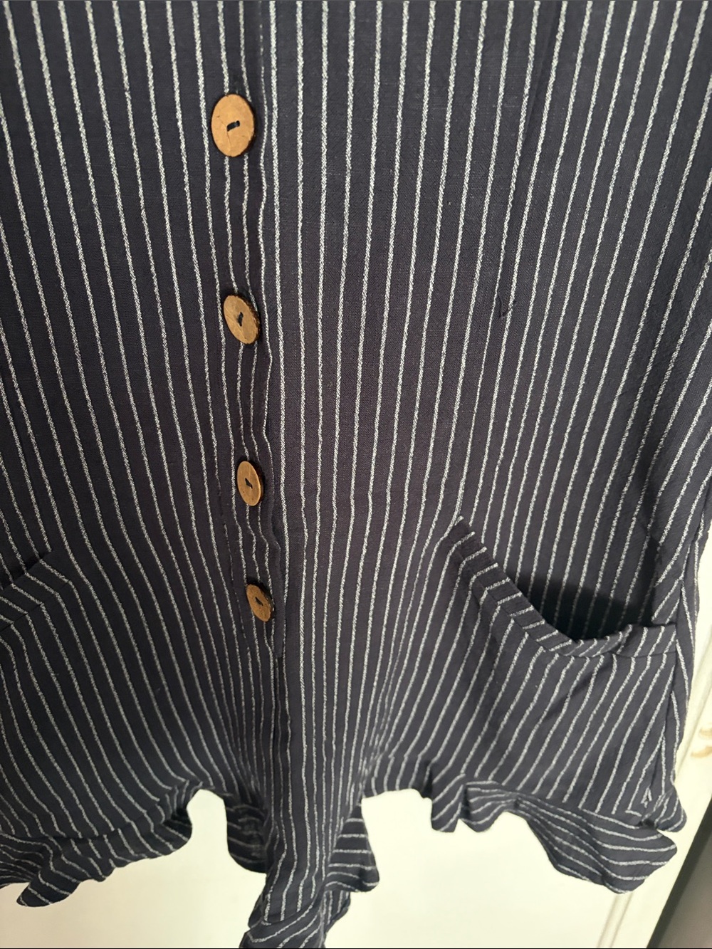 Striped button up romper - Picture 2 of 4
